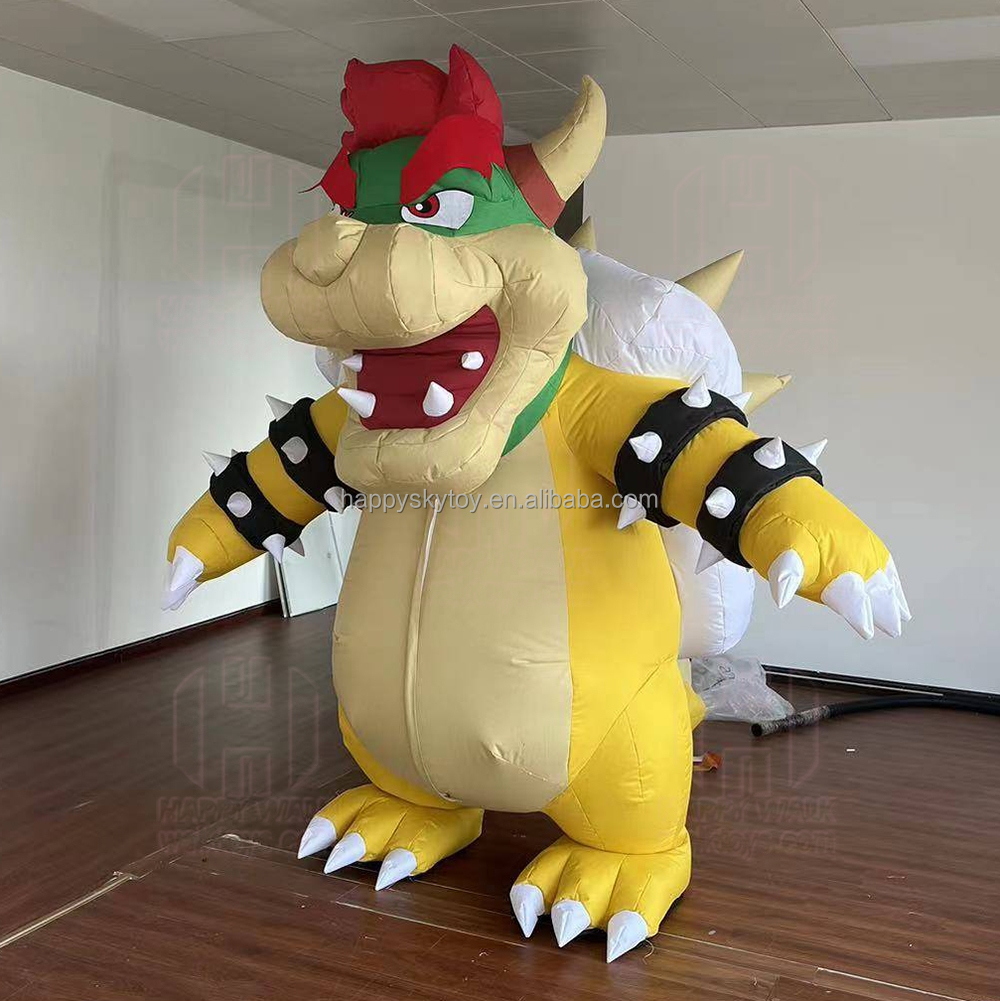 Realistic Chinese Dragon Mascot Costume Smooth Material Custom 2M Dinosaur Inflatable Mascot Costume