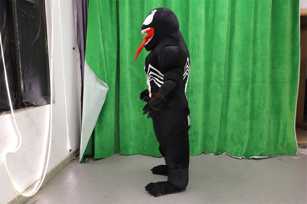 Hot Sale Unisex 2m Halloween Christmas Mascot Suit Inflatable Venom Costume Adult Free Size Thrilling Dress for Cosplay