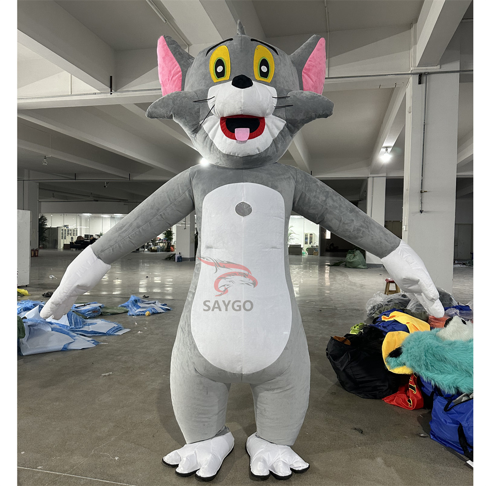 Cute Cat Mascot Costume Party Show Giant Plush Inflatable Cartoon Animal Adult Party Event Mascot Custom Character Costume