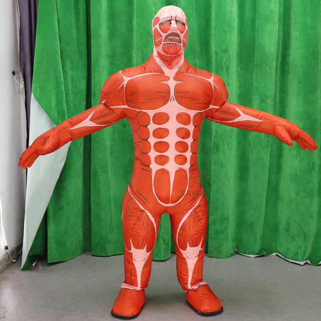 Giant Muscle Man Inflatable Mascot Costume for Adults Cosplay 2.2m Halloween Terrible Mascot Clothes Human Muscle Costume