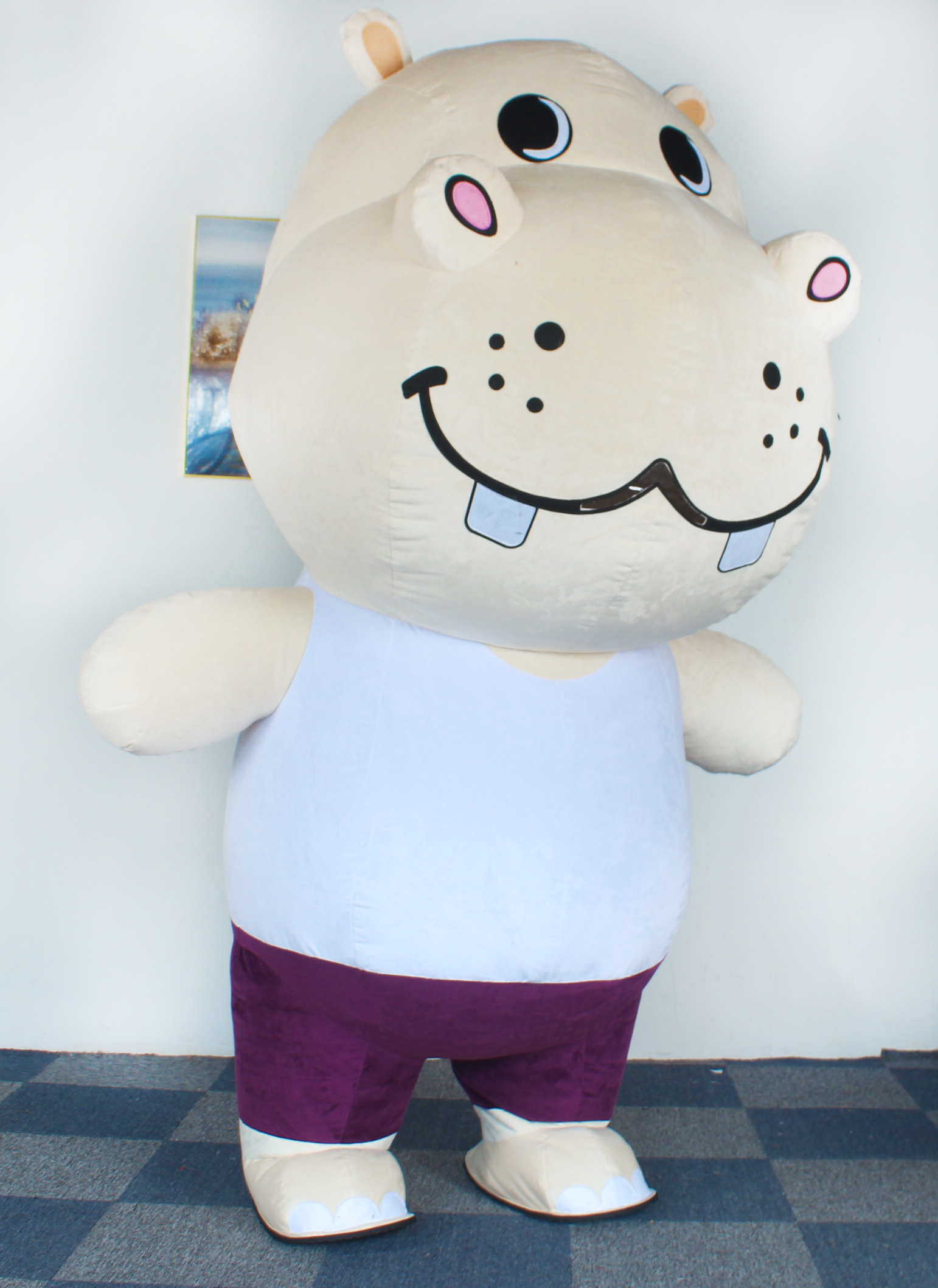 Wholesale Unisex Giant Inflatable Hippo Costume Cute Carnival Performance Mascot for Adult Cosplay OEM/ODM for Sale