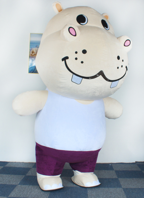 Wholesale Unisex Giant Inflatable Hippo Costume Cute Carnival Performance Mascot for Adult Cosplay OEM/ODM for Sale