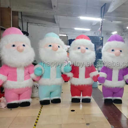 2m/2.6m/3m Christmas Adult Inflatable Santa Claus Mascot Costume for Cosplay Party Events for Adult