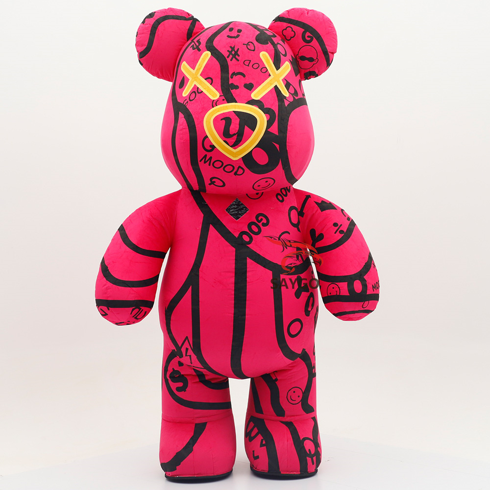 OEM Giant Red Inflatable VIOLENT Bear Mascot Costume Mascotte Animal Cosplay Panda Bear Fursuit Cosplay Furry Suit for Adult