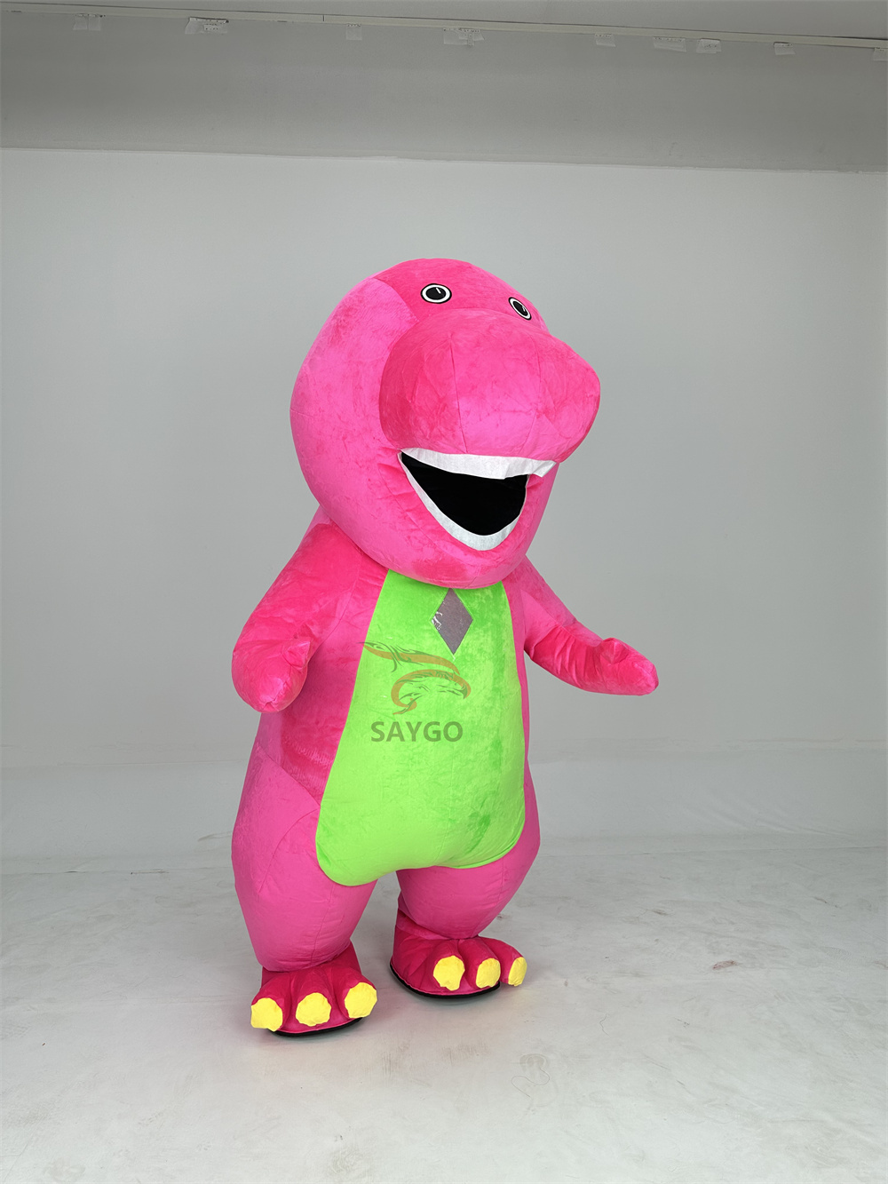 Cartoon Character Cheap Unisex Inflatable Barney Costume Plush Adult Stuffed Walking Dragon Mascot Costume for Carnival Holiday