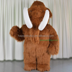 Awesome Long Ivory Mammoth Mascot Costume 2m CE Inflatable Mommoth Elephant Mascots Costume Suits for Animal Theme Events