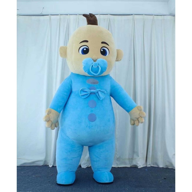 High Quality Inflatable Baby Boy and Girl Custom Mascot Costume Creative Holiday Party Giant Cosplay Dress in Blue and Pink