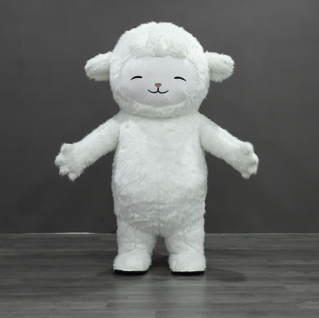 Customizable Cute Unisex Adult White XL Inflatable Sheep Mascot Costume Plush Animal Walking for Mardi Gras/Carnival Parties,Big Mascot,Customizable Cute Unisex Adult White XL Inflatable Sheep Mascot Costume Plush Animal Walking for Mardi Gras/Carnival Parties