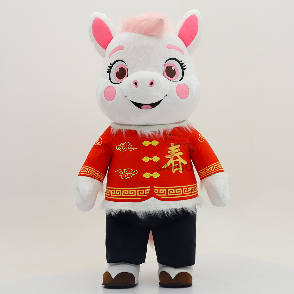 New Year Celebration Inflatable Mascot Costumes Horse 2m 2.6m Height Giant Horse Costumes for Dress up