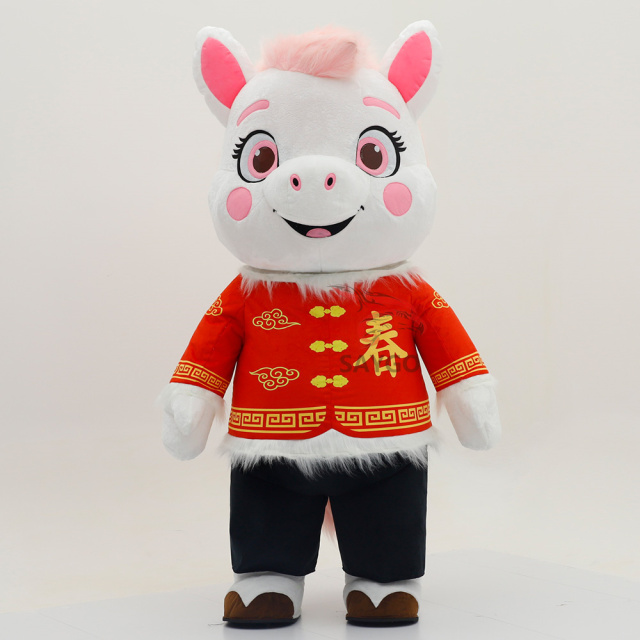 New Year Celebration Inflatable Mascot Costumes Horse 2m 2.6m Height Giant Horse Costumes for Dress up
