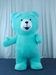 Hot Sale Life Size Inflatable Sky Blue Teddy Bear Mascot Costume for Adults-Unisex Easter/Halloween Use