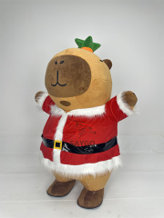 Lovely Design Santa Style Plush Capybara Mascot Costume 2/2.6m Adult Inflatable Capybara Hamster Costume Dress up Cloth for Sale