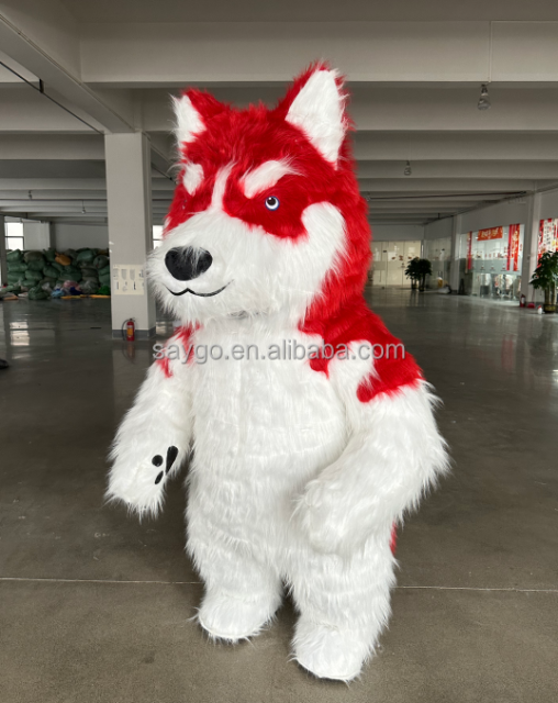 Hot Selling Inflatable Husky Dog Mascot Costume Cartoon Husky Walking Dog Costume on Sale Inflatable Husky Costume Mascot