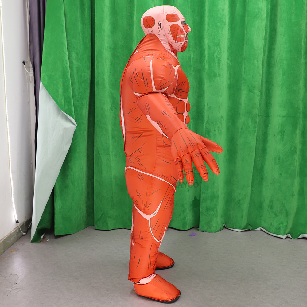 Giant Muscle Man Inflatable Mascot Costume for Adults Cosplay 2.2m Halloween Terrible Mascot Clothes Human Muscle Costume