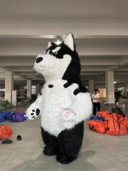 Commerical  Inflatable Christmas Animal Siberian Husky Dog Mascot Costume for Halloween  Cartoon Cosplay Mascot
