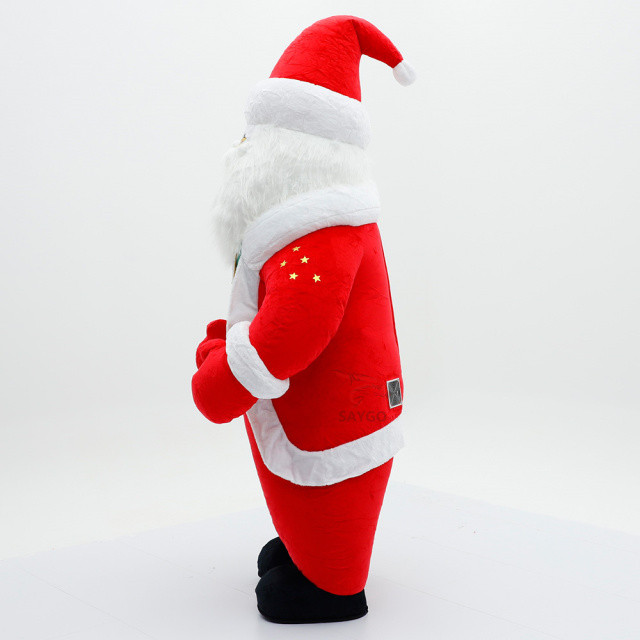 Christmas Inflatable Santa Clause Mascot Costume Multiple Colors Plush Fur Suit for Adults Festive Events Walk-Through Mascot