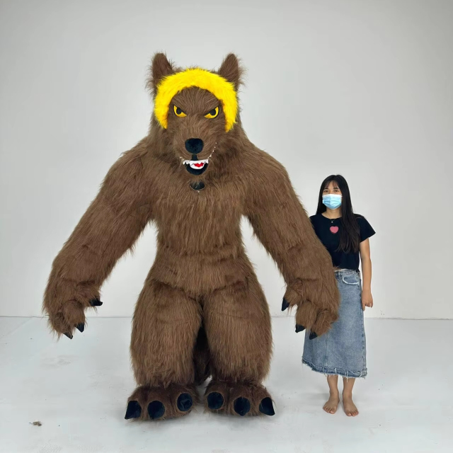 Carnival & Cosplay Unisex Adult Custom Realistic Giant Big Inflatable Wolf Mascot Costume for Sale
