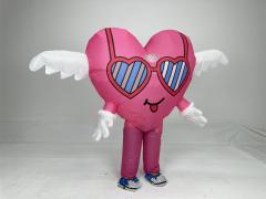 Swing Angle Inflatable Heart Mascot Costume for Adults Dress up Festivals Performance Wear