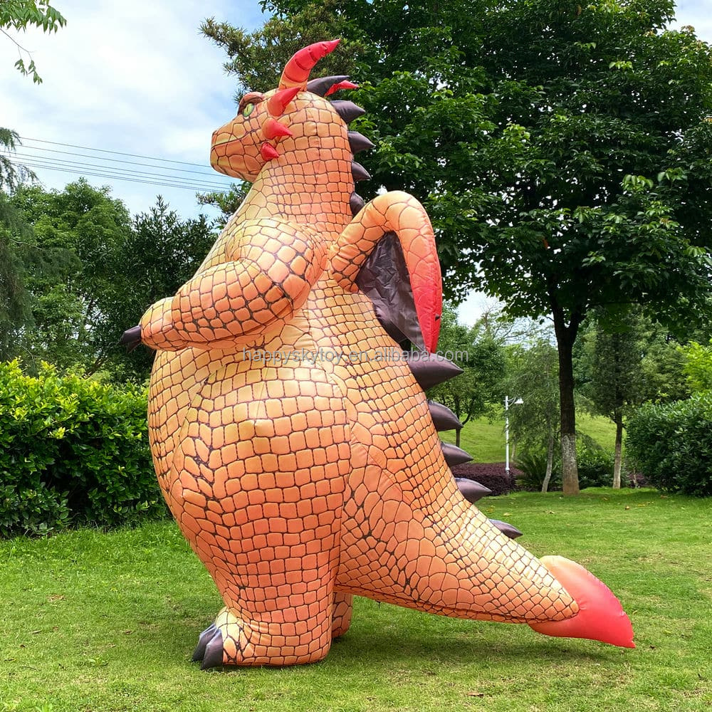 Happy Sky Inflatable Dragon Costume-Adult Unisex PVC Realistic Moving Walking Advertising Mascot for Easter/Halloween