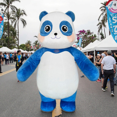 High Quality Blue Inflatable Panda Plush Mascot Costume for Adults-Unisex for Carnival/Party Easter/Halloween