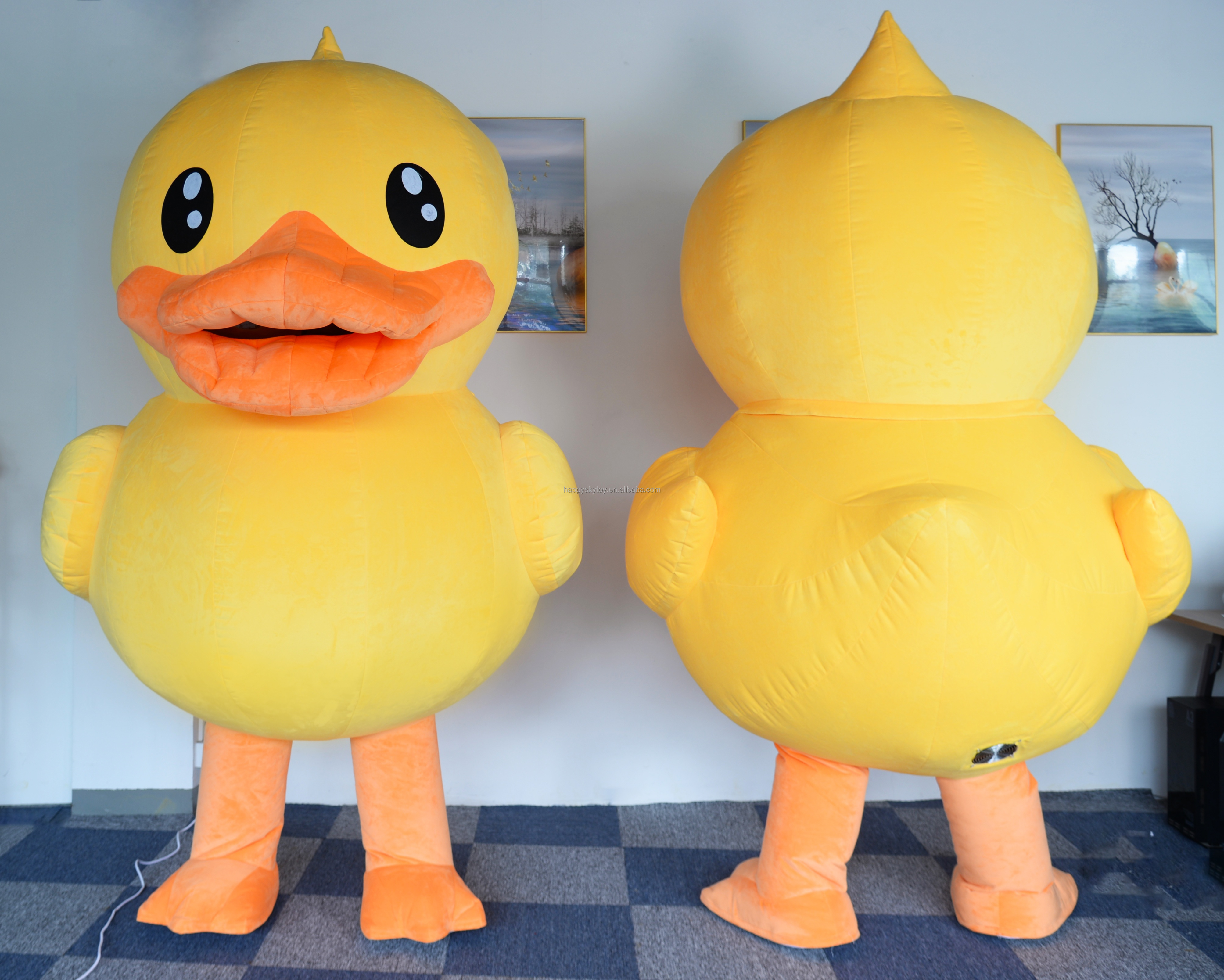 Unisex Halloween Fancy Dress Game Large Inflatable Giant Duck Mascot Costume for Adults Party Theme Animal