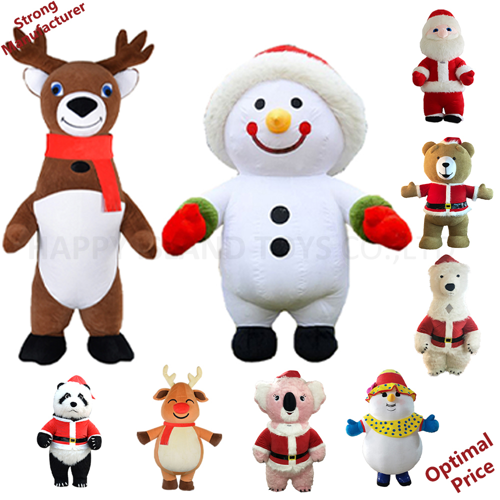 Customized Inflatable Reindeer Costume for Adults Giant Advertising Mascot Dress in Plush Style for Christmas Parties Carnivals