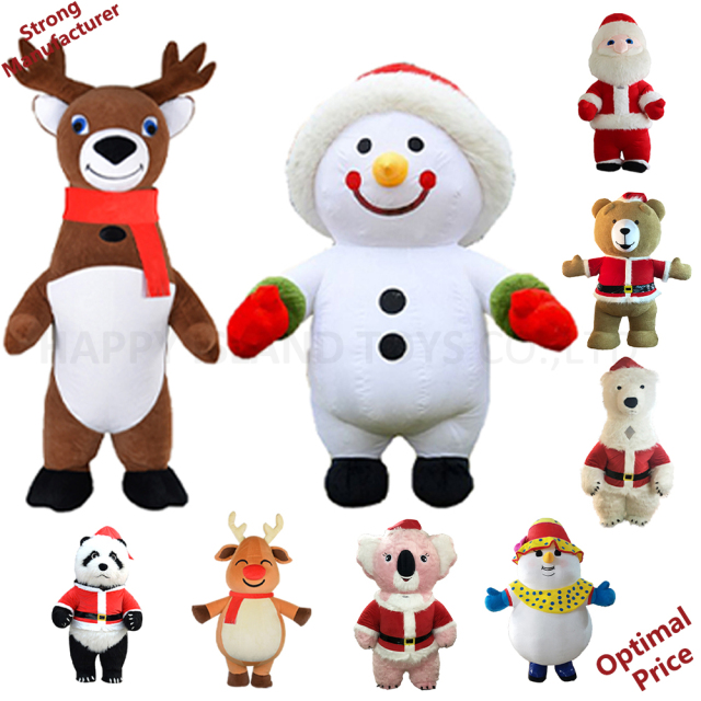 Customized Inflatable Reindeer Costume for Adults Giant Advertising Mascot Dress in Plush Style for Christmas Parties Carnivals