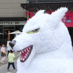 Durable Inflatable White Wolf Mascot Costume Custom Cheap Price White Wolf Suits High Quality Durable Inflatable Mascot Suits