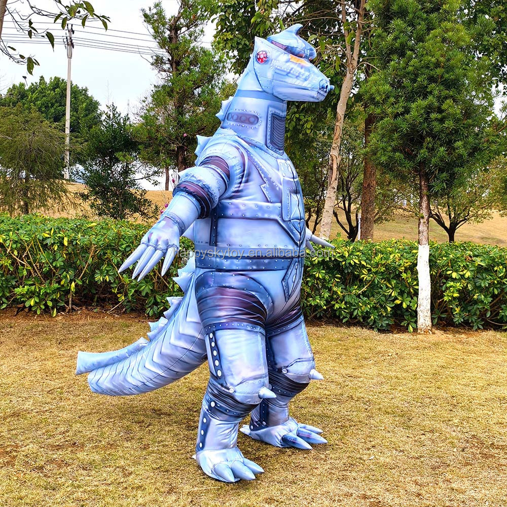 Inflatable Mechagodzilla Dragon Dinosaur Costume Cartoon Animal Moving Walking Suit Advertising Mascot Realistic Promotion