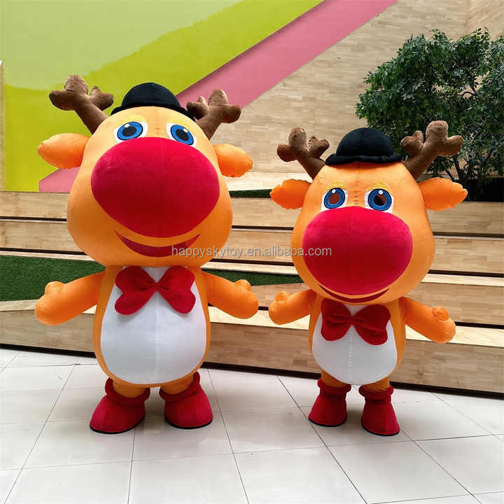 Christmas Reindeer Inflatable Mascot Costume 2M/2.6m Custom Cosplay Mascotte Theme Fancy Dress