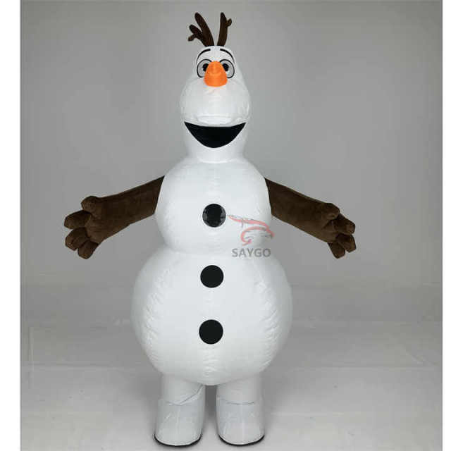 Frozens' Olaf Mascots Costumes 2m Fabric Inflated Movie Character Snowman Olaf Costumes for Comic-con Walking Show