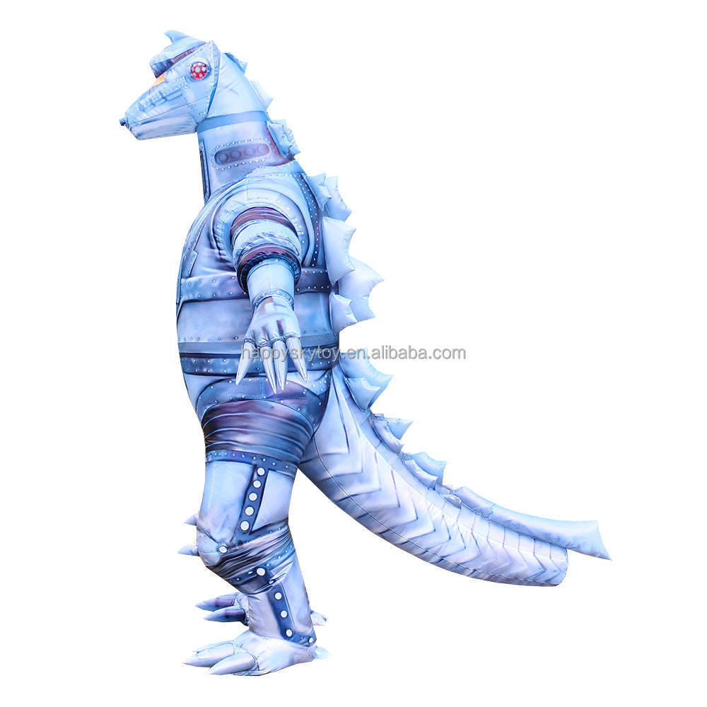 Inflatable Mechagodzilla Dragon Dinosaur Costume Cartoon Animal Moving Walking Suit Advertising Mascot Realistic Promotion