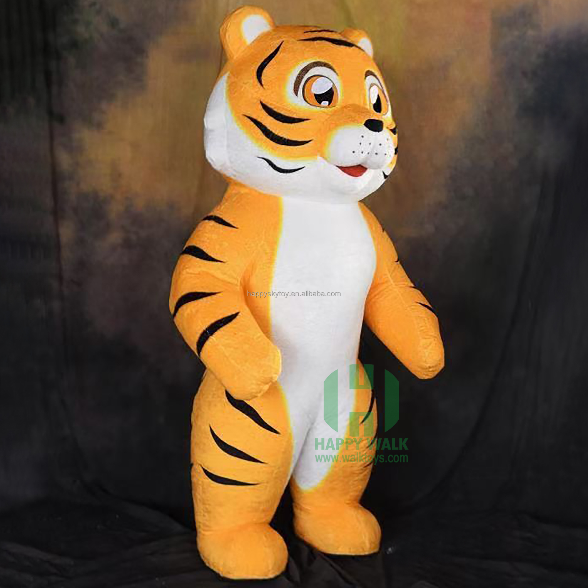 Adult Tiger Paw Bear Costume with Helmet Accessory Inflatable Mascot Costume for Carnival Party Anime Wolf Bee-Dog Cosplay Style