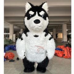 Commerical  Inflatable Christmas Animal Siberian Husky Dog Mascot Costume for Halloween  Cartoon Cosplay Mascot