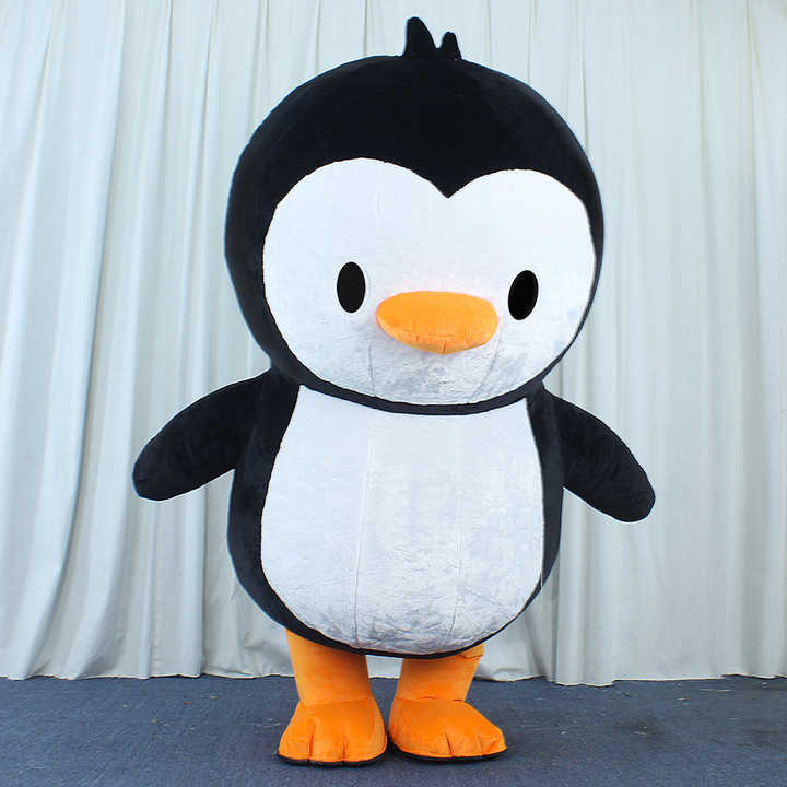 High Quality Cute Penguin Inflatable Costume for Adults Cosplay Scarf Suit for Christmas Halloween Blow-up Mascot for Carnivals