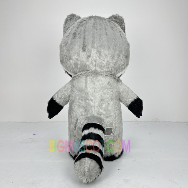 CE New Style Inflatable Custom Inflatable Gray Raccoon Mascot Costume Full Body White Head Furry Suit for Party