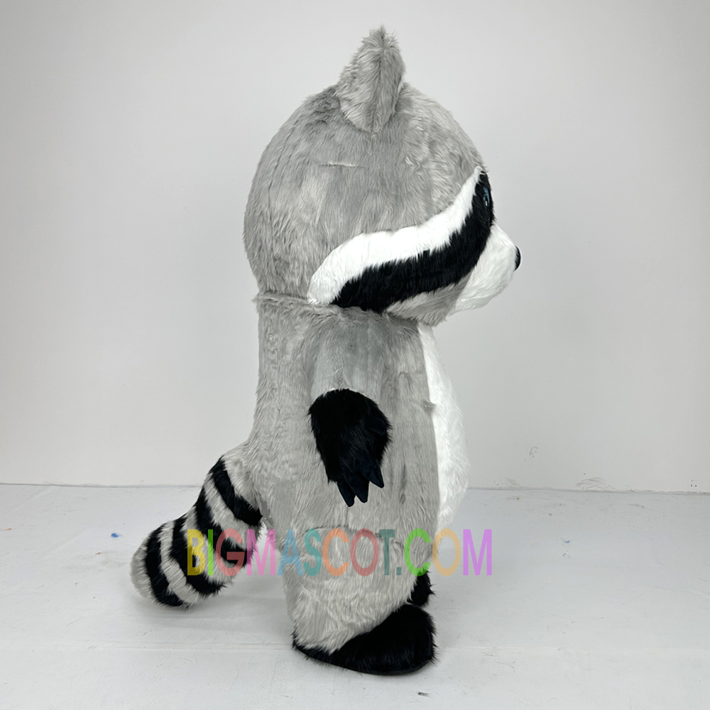 CE New Style Inflatable Custom Inflatable Gray Raccoon Mascot Costume Full Body White Head Furry Suit for Party
