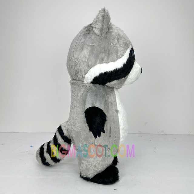 CE New Style Inflatable Custom Inflatable Gray Raccoon Mascot Costume Full Body White Head Furry Suit for Party