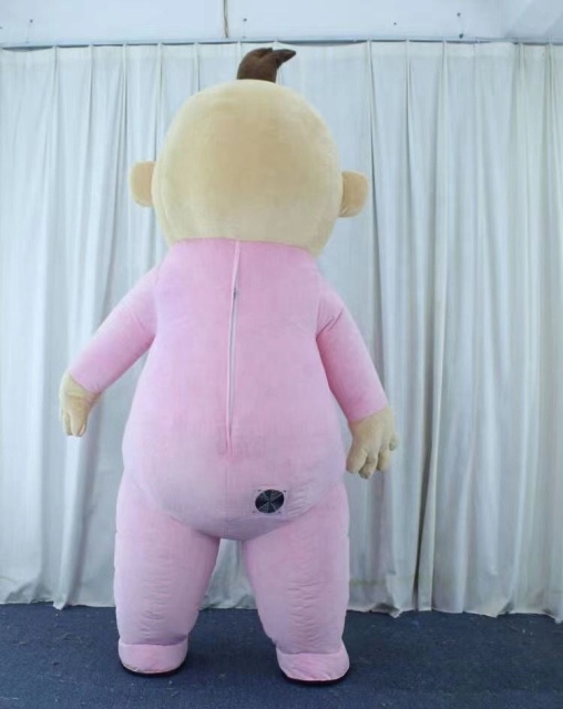 High Quality Inflatable Baby Boy and Girl Custom Mascot Costume Creative Holiday Party Giant Cosplay Dress in Blue and Pink