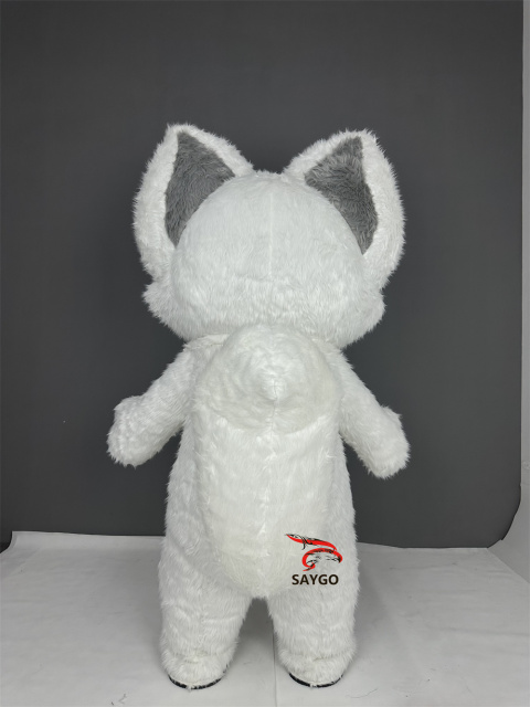 Linabell Unisex Adult Inflatable Fox Costume Halloween Cosplay Kits Cute Carnival Animal Walking Suit Cloth Blow Giant Mascot