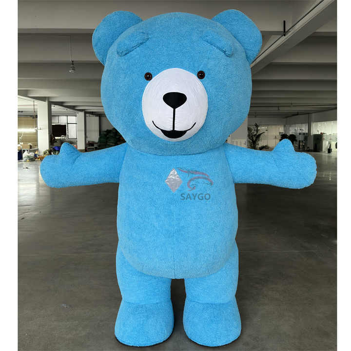 Inflatable Blue Teddy Bear Mascot Costume for Adults-Realistic Design Unisex Carnival/Party Easter/Halloween Theme
