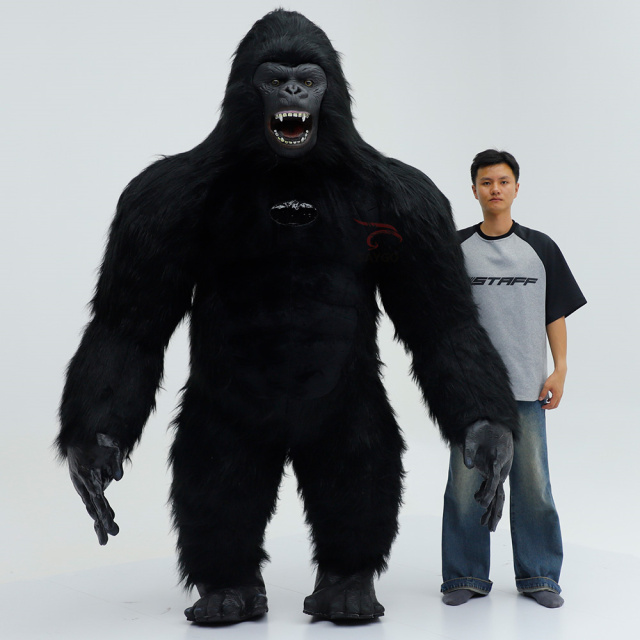 Hot Sale Giant Black Gorilla Inflatable Mascot Costume Long Fur Party Blower Standing King Kong Inflatable Costume Giant Animal,Big Mascot,Hot Sale Giant Black Gorilla Inflatable Mascot Costume Long Fur Party Blower Standing King Kong Inflatable Costume Giant Animal