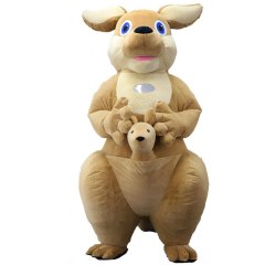 MOQ 1 Custom Fancy Dress Plush Adult Inflatable Kangaroo Mascot Animal Costume for Zoo Events Cheap Price