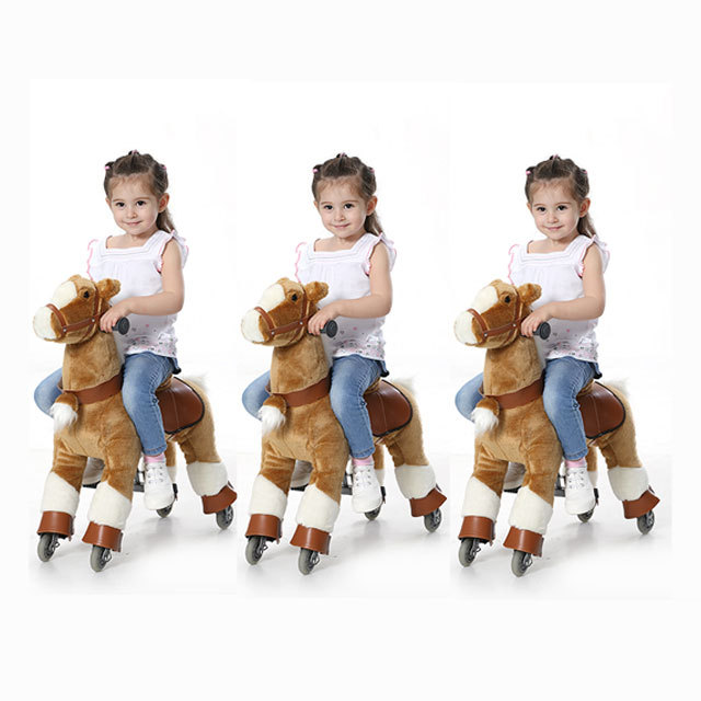 Cute Mechanical Black Horse Animal Riding Toys Man Power Ride on Toys