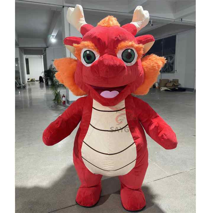New Year Newest 2025 Inflatable Dragon Mascot Costume for Adult Kids Cosplay Suit Disfraz Fancy Furry Party Dress Fursuit