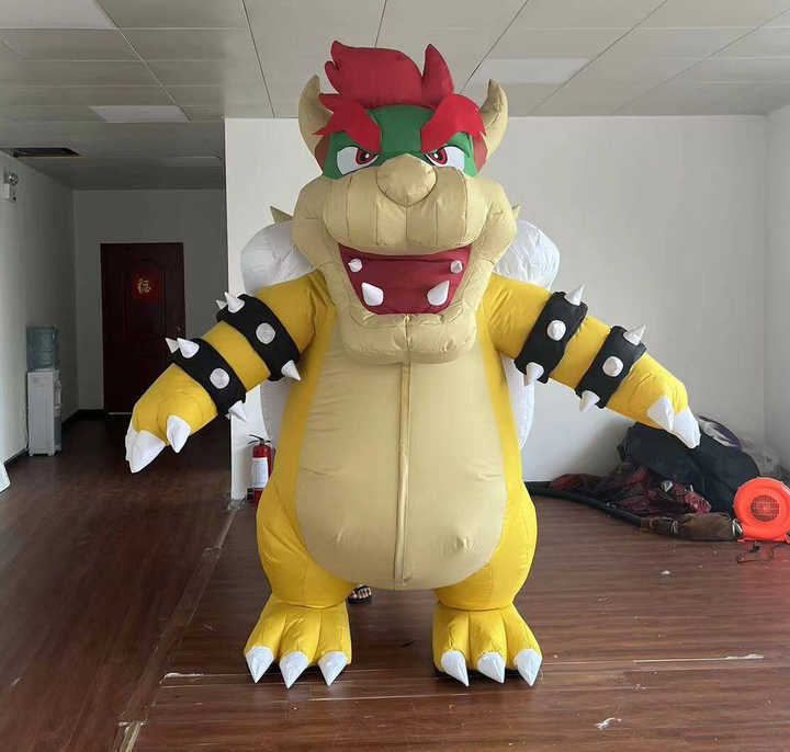 Promotional Cartoon Character Cosplay Suit Inflatable Bowser Turtle Mascot Costume for Adults Halloween Adult Cosplay Dress