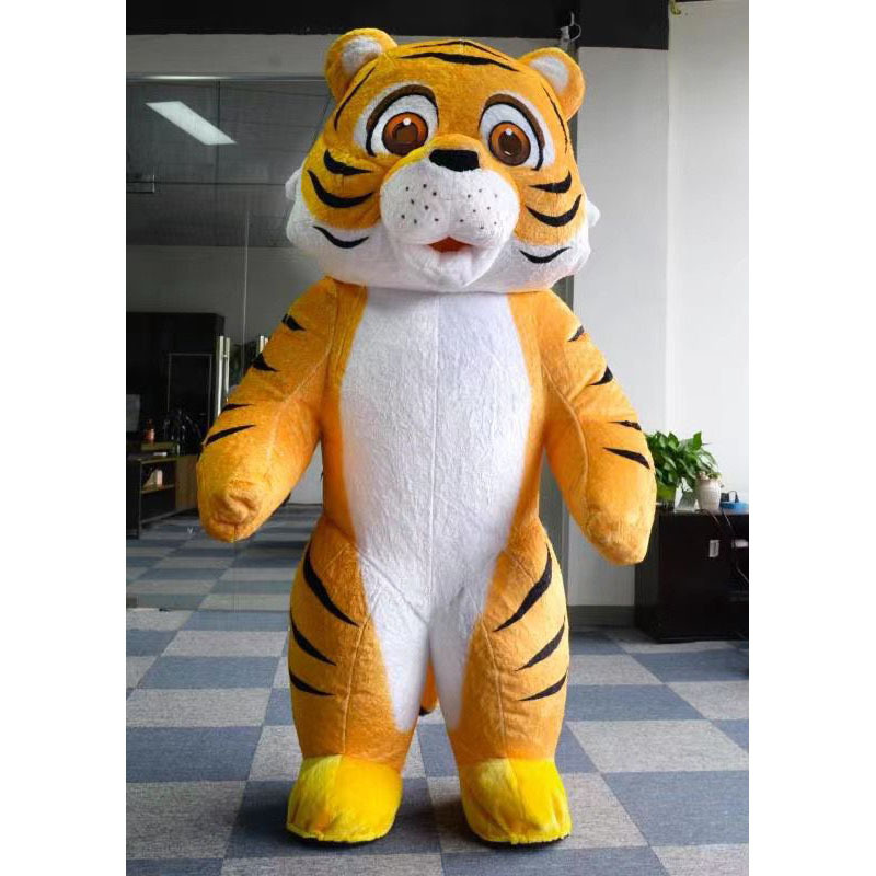 Guangzhou Inflatable Mascot Costume for Adult Halloween Plush Furry Mascot Animal Carnival Dress Suit Tiger Costume