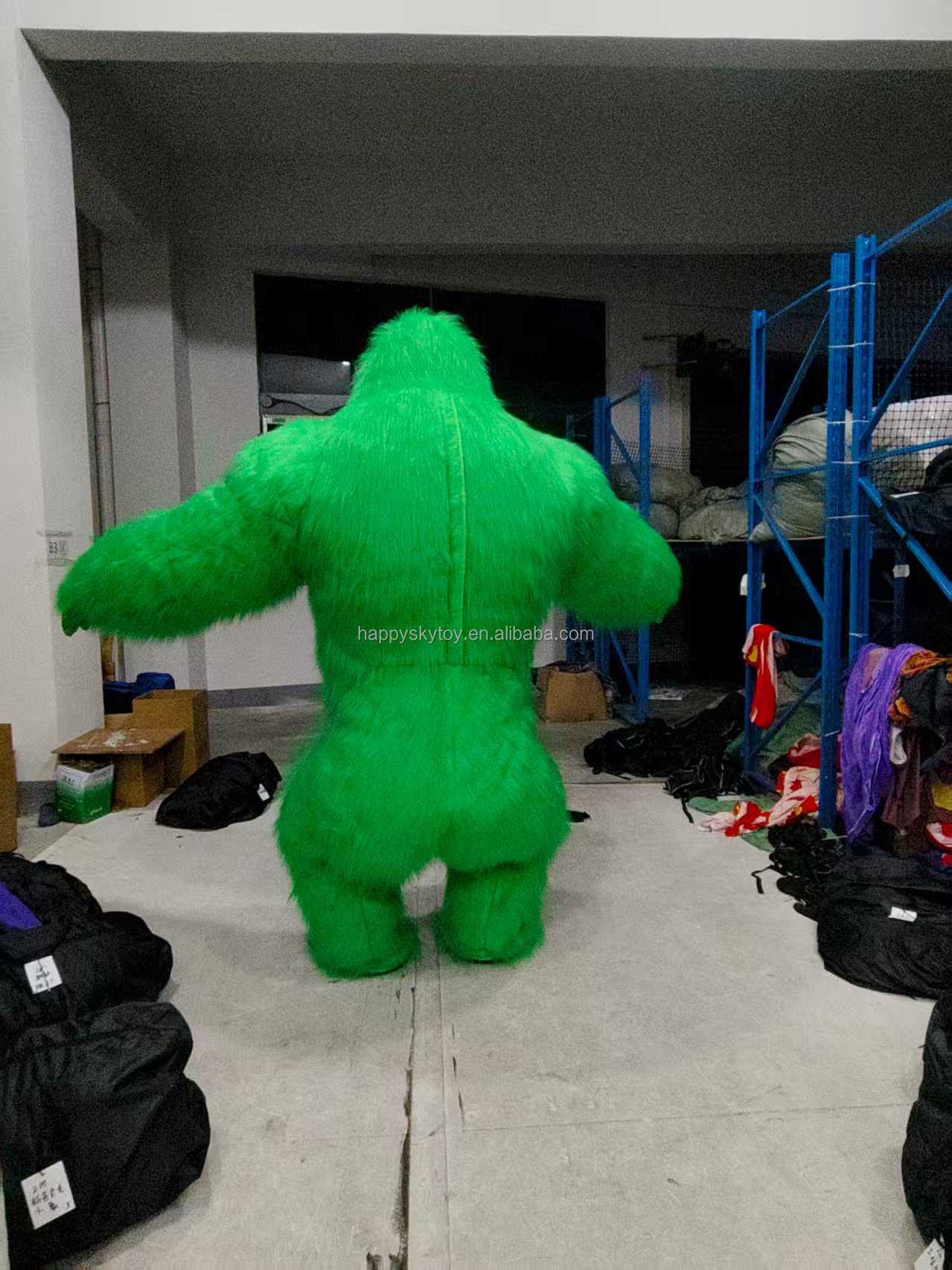 Inflatable Green Gorilla Adult Unisex Cartoon Mascot Costume Rental for Easter/Halloween Party Promotion,Big Mascot,Inflatable Green Gorilla Adult Unisex Cartoon Mascot Costume Rental for Easter/Halloween Party Promotion