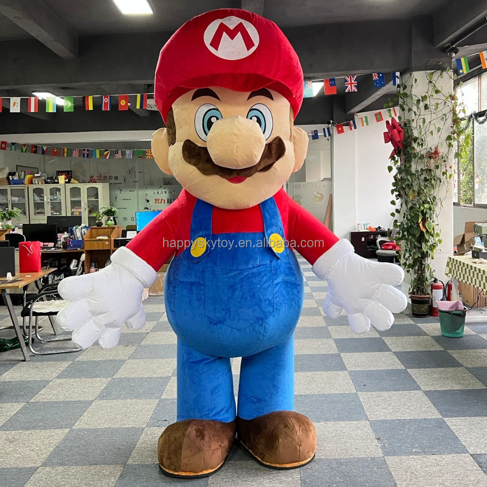 Unisex Adult Mario Inflatable Fancy Dress Mascot Costume Animal Theme