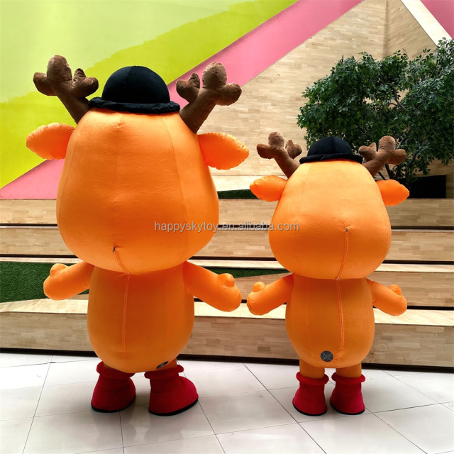 Christmas Reindeer Inflatable Mascot Costume 2M/2.6m Custom Cosplay Mascotte Theme Fancy Dress